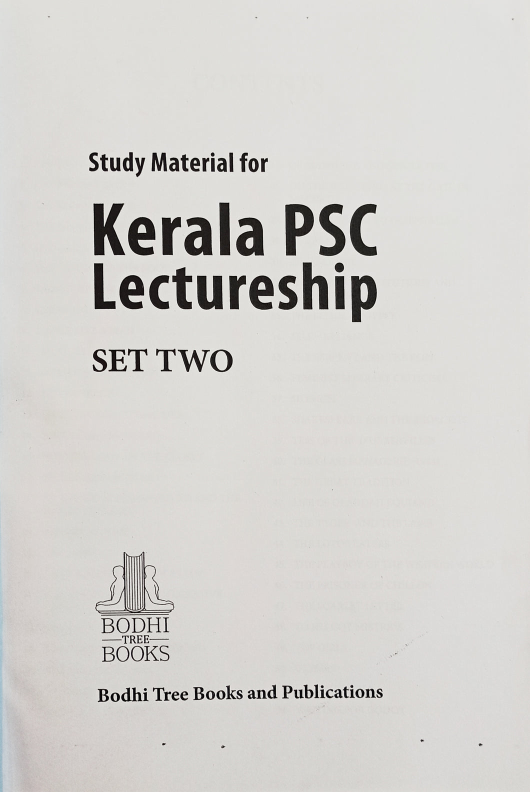 Study Material for Kerala PSC Lectureship SET TWO